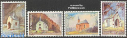 Luxemburg 1991 Caritas, Chapels 4v, Mint NH, Religion - Christmas - Churches, Temples, Mosques, Synagogues - Neufs