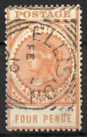 SOUTH AUSTRALIA..." 1906..".....4d....PERF 12, WITH SQUARE / ROUND POSTMARK.....VFU........ - Gebraucht