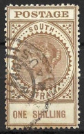 SOUTH AUSTRALIA..." 1906..".....1/-......PERF 12, ....SOME TONING.....CDS.......USED......... - Usati