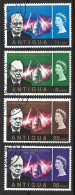 ANTIGUA....QUEEN ELIZABETH ..II..(1952-22.)....." 1966.."....OMNIBUS.....CHURCHILL , SET OF 4......VFU.... - 1960-1981 Ministerial Government