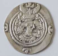 SASANIAN KINGS. Khosrau II. 591-628 AD. AR Silver  Drachm  Year 24 Mint BBA - Oriental