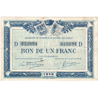 France, Quimper Et Brest, 1 Franc, 1920, TB, Pirot:104-17 - Chambre De Commerce