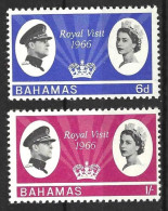 BAHAMAS...QUEEN ELIZABETH II...(1952-22..)...." 1966.."....OMNIBUS.....ROYAL VISIT..., SET OF 2.....MH... - 1960-1981 Autonomie Interne