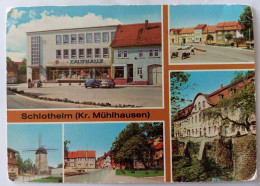 Schlotheim, Konsum-Kaufhalle, Karl-Marx-Platz, Windmühle, 1983 - Mühlhausen