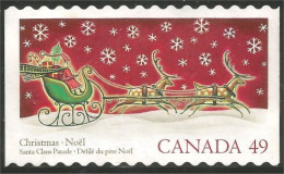 Canada Père Noel Santa Claus Traineau Sleigh Renne Reindeer Mint No Gum (4-013a) - Usati