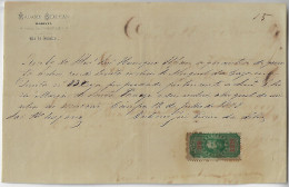 Brazil 1878 Receipt Issued In Campos By The Dressmaker Madame Stephan From Rio De Janeiro Tax Stamp D. Pedro II 200 Réis - Storia Postale