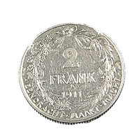 2 Francs  - Belgique - 1911 - TB+ -  Argent - - 2 Frank