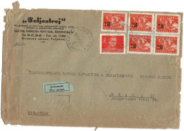 Yugoslavia Cover 1946 Via Czechoslovakia ,,Poljostroj" Novi Sad - Company For Agricultural Machinery,post Label PAR AVIO - Briefe U. Dokumente