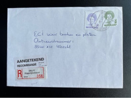 NETHERLANDS 1996 REGISTERED LETTER DELFT HIPPOLIJTUSBUURT TO UTRECHT 26?-06-1996 NEDERLAND AANGETEKEND - Brieven En Documenten