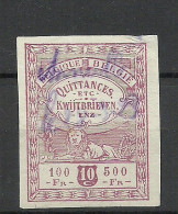 BELGIEN Belgium Belgique Quittances Taxe Revenue Tax Steuermarke O Lion Löwe Fiscal Tax O - Timbres