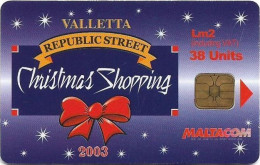 Malta - Maltacom - Christmas Shopping 2003, 12.2003, 38U, 10.000ex, Used - Malta