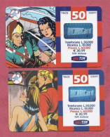 Italy. TIM Pup Up Phone Cars By 50 Euros- Cartoon Super Heroes- Exp. Giu.2002. Lot Of Two Cards - - [2] Handy-, Prepaid- Und Aufladkarten