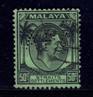 Malaya/straits Settlements - 1937 - 1941 -- 50 Cent KGVI Used - Perfin A. P. C - Straits Settlements