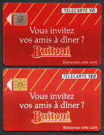 Télécartes BUITONI 1992 Amis à Dîner Bocal Sauce Pour Pâtes 50U 120U France Telecom - Zonder Classificatie