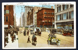 Illinois. Chicago. State Street. North From Adams Street. Lewy Brothers Company  Tramway, Voitures, Agent à Cheval.1921 - Chicago