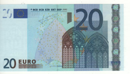20 EURO  "S" Italia    Firma Trichet     J 020 A1   /  FDS - UNC - 20 Euro