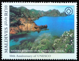 Maldives 1997 MNH, UNESCO, Scandola Nature Reserve In France - UNESCO