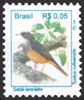 Brazil 1994 MNH 1v,  Rufous-bellied Trush, Birds - Passereaux