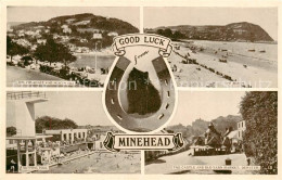 73851891 Minehead West Somerset UK Esplanade And North Hill The Beach Bathing Po - Altri & Non Classificati