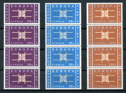 Zypern Senkr. 4er Streifen 225-227 Postfrisch CEPT #GU545 - Used Stamps