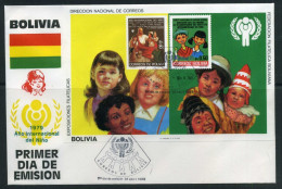Bolivien Block 97 Inter. Jahr Des Kindes Ersttagesbrief/FDC #GU526 - Bolivia