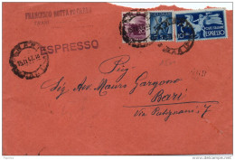 1947 LETTERA  ESPRESSO CON ANNLLO  TRANI - Express/pneumatic Mail