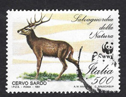 Italia, Italy, Italie, Italien 1991 ; WWF : Cervo Sardo , Deer , Cerf , Ciervo ; Used. - Oblitérés