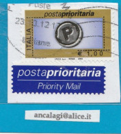 USATI ITALIA POSTA PRIORITARIA 2003 - Ref.1428A "5^ Emissione" 1 Val. Da €1,00 Con Appendice - - 2001-10: Oblitérés