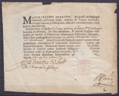 Document En Latin Daté 1656 ("Anno  Domini Millesimo Sexcentesimo Quinquagesimo Sexto") - Sceau En Papier - 1621-1713 (Spanische Niederlande)