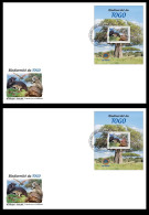 TOGO 2024 MS 1V FDC - REG & OVERPRINT - MUSHROOMS OWL OWLS FROG FROGS TURTLE TURTLES HIPPOPOTAMUS BAOBAB MONKEY - Grenouilles