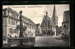 AK Michelstadt /Hessen, Marktplatz Mit Rathaus  - Michelstadt