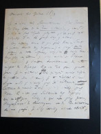 Lettre De Charles Baudelaire De 1859 - Poète Français - - Scrittori