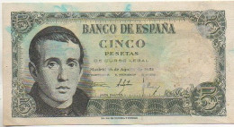 El Banco De ESPANA 5 Pesetas (Madrid 6 De Agosto 1951) - 5 Pesetas