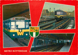 Trains - Métro - Rotterdam - Multivues - Blasons - Carte Dentelée - CPSM Grand Format - Voir Scans Recto-Verso - Subway