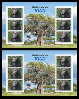 TOGO 2024 MS 6V - REGULAR & OVERPRINT - CHIMPANZEE CHIMPANZES MONKEY MONKEYS APES - BIODIVERSITY BIODIVERSITE - MNH - Chimpanzees