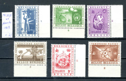 Belgique  PA  N° 30/5  Xx  Avec N° De Planches  Nations Unies à L'exposition De Bruxelles - ....-1960