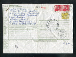 "DAENEMARK" 1988, Auslandspaketkarte Nach Deutschland, Frankatur ! (L1276) - Lettres & Documents