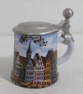 66073 Boccale Birra In Ceramica E Metallo - Stuttgart - H. 6 Cm - Kopjes