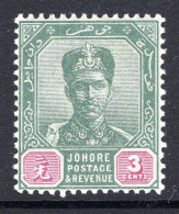 Malaysian States - Johore - 1896-99 Sultan Ibrahim - 3c Green & Purple HM (SG 41) - Johore