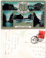 Irland, Best Wishes From Ireland, 1908 V. Maghera Gebr. Mehrbild Farb-AK - Cartas & Documentos