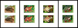 TOGO 2024 SET OF 4 DELUXE PROOF - REG & OVERPRINT - AMPHIBIANS AMPHIBIENS - FROGS FROG TOAD TOADS GRENOUILLES GRENOUILLE - Grenouilles