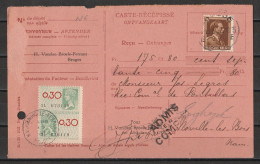 Belgique 1937 : Document Philatélique Avec Timbres D'époque Et Oblitérations D'époque (à étudier) - 1931-1960