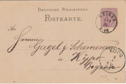 Ganzsache 5 Pfennig - Neisse 1886 > Gagel & Schemenau Küps - Cartes Postales