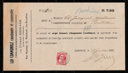 Belgique 1908 : Document Philatélique Avec Timbre D'époque Et Oblitérations D'époque (à étudier) - 1901-1930