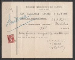 Belgique 1907 : Document Philatélique Avec Timbre D'époque Et Oblitérations D'époque (à étudier) - 1901-1930