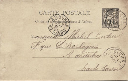 2259 Hte Savoie - CLUSES  : Entier Postal De Cluses  à  Araches En Date Du 1er Octobre 1890 - PRECURSEUR Circulée En1890 - Cluses