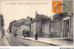 AGPP3-0219-50 - VALOGNES - L'entrée Du Collège Et La Rue Thiers Vers La Gare  - Valognes