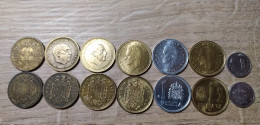 Spain Set Of 7 Coins 1 Peseta Different Price For One Set - 1 Peseta