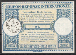 BRITISH POST OFFICE TANGIER 10.11.54 ( Maroc, Morocco ) Int. Reply Coupon Great Britain Reponse Antwortschein IRC IAS - Brieven En Documenten