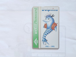 United Kingdom-(BTG-118)-Dolphins-1962-1992-(460)(5units)(302E65399)(tirage-500)folder(price Cataloge-15.00£-mint - BT General Issues